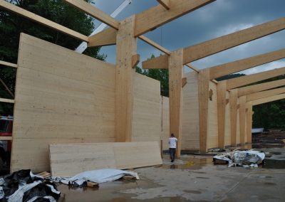 Sauter Timber's production facility during construction